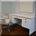 F30. White desk. 30"h x 62"w x 22"d 